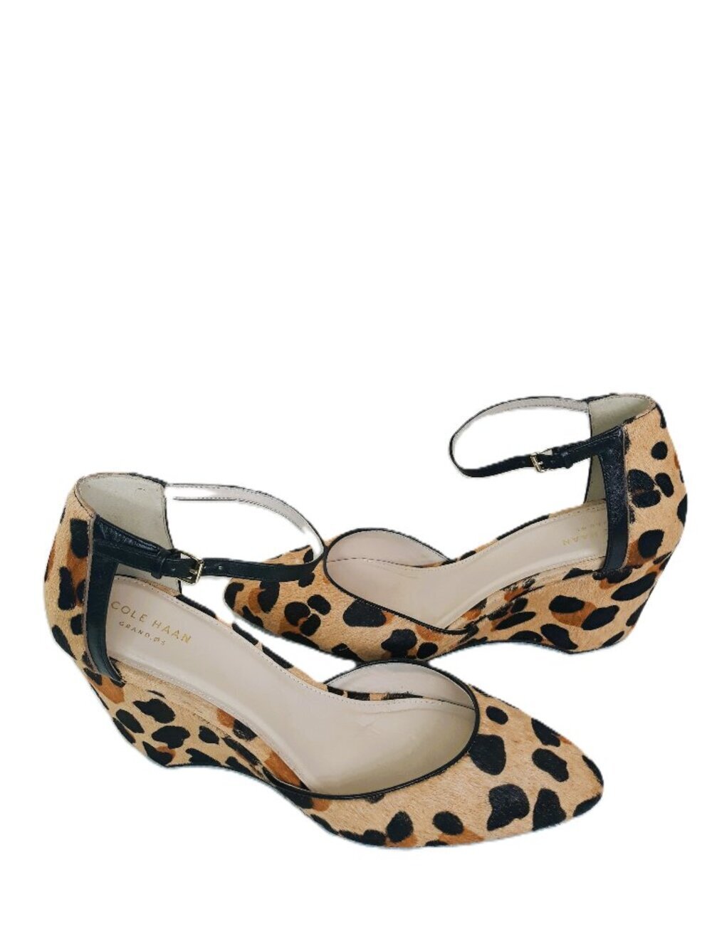 Cole Haan Lara Maryjane Wedges Real Calfhair Jaguar Print 10